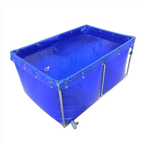 MUHM Piscinas Desmontables, Lona Soporte Estanque Cuadrado Plegable Estanque PVC Estanque De Peces Lona Gruesa Depósitos De Agua, Tamaño Personalizado (Color : Blue, Size : 3x2x1m/6000L)