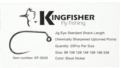 Kingfisher Fly Fishing Wide Gap Jig Fly Fly Tying Hook Barbless