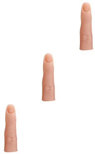 FRCOLOR Practice Fake Nail Tip Finger Display Manicure Tool Silicone Reusable Lightweight Nail Art Training Prop for Beginners and Salon Use