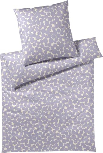 elegante Mako-Satin Bettwäsche Pebbles Flieder 1 Bettbezug 135 x 200 cm + 1 Kissenbezug 80 x 80 cm
