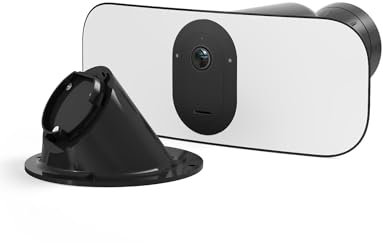 Arlo Floodlight Security Camera Outdoor + PIR, Quality 2K HDR, 160° Wide Angle, Weatherproof, Colour Night Vision, Ringing Alarm Siren, 2-Way Talk, Trial of Arlo Secure and Ceiling Adapter, Black