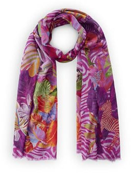 CODELLO Damen Schal aus Organic Cotton mit exotischem Zebramuster