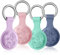 Dirrelo 4er Pack Airtag Anhänger Kompatibel mit Apple AirTags Schlüsselanhänger, Blumen Gravierte Silikon Airtag Hülle Case, Kratzfeste Airtag Halter für Air tag Tracker mit Keychain Key Ring,B