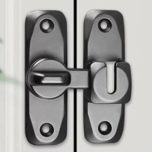 Small Latch for Sliding Doors 90/180 Degree Flip Barn Door Lock Security Door Latch Gate Latches Hardware for Barn Garden Bathroom Cabinet Window