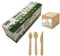 Premium Wooden Disposable 500pcs Cutlery Set Eco Friendly 200 Forks, 200 Spoons & 100 Knives Perfect for Parties Picnics Office
