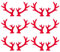GORGECRAFT 18 Paar Rote Weihnachtshirsch Dekoration Mini Geweih Verzierungen Beflocktes Hirschgeweih Haarspangen Zubehör Rentier Elch Zweig Tiere Horn Schneemann Hand Für Schneemann Ornamente