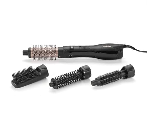 BaByliss - Brosse soufflante Smooth Finish 1200 Multistyle 4-en-1, Accessoires Volume, Brushing et Lissage, 3 températures, fonction ionique, AS122E