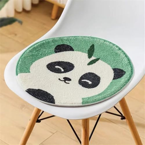 Runde Stuhlkissen Sitzkissen Kinder Stuhl Sitzpolster, Waschbare Weiche Sitzkissen Komfort Stuhlauflage als Stuhl Kissen für Outdoor & Indoor Gartenstuhl (Panda,30x30 cm)