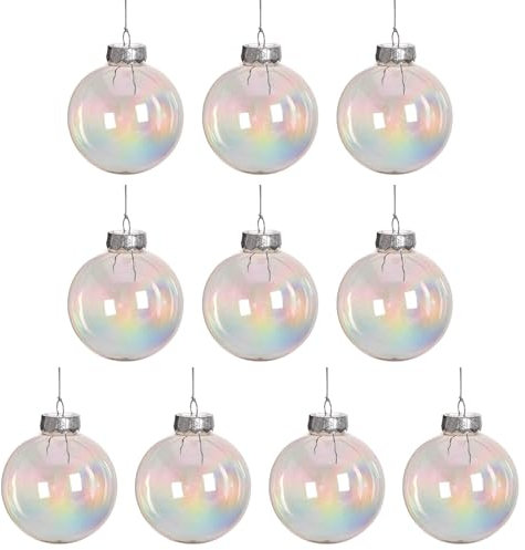 ZIDDAR 10 palline trasparenti cave per albero di Natale da soffitto, centrotavola, decorazioni natalizie