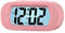 Plumeet Digital Alarm Clock Travel Clock with Snooze and Nightlight - Easy to Set Simple Bedside Alarm Clocks for Kids - Ascending Sound - Battery Powered (Baby Pink)