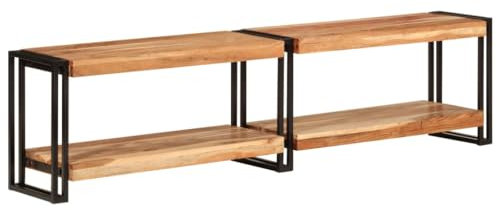 CINDERFUL TV-Schrank 160x30x40 cm Massivholz Akazie,Eleganter TVSchrank aus massivem Akazienholz mit großzügigem Stauraum TV-Möbel, TV-Bänke