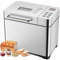 KJZQXYX 17-in-1 Bread Maker Machine with Automatic Dual Dispenser, 2LB Stainless Steel Breadmaker with Gluten-Free, Dough, Jam