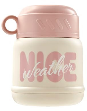 YRPOMJV Insulated Food Jar with Spoon, 20oz Thermo Hot Food Lunch Container for Hot and Cold Food, Soup Thermo Wide Mouth Lunch Thermo, Stainless Steel Food Jar, Leak Proof Food Jar (Pink)
