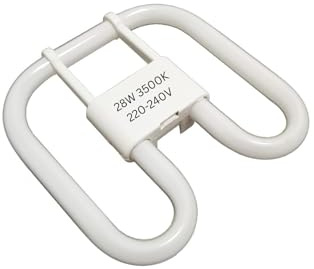PLUSHA 28W 2D Square 4-Pin GR10Q Energy Saving Light Bulb – Cool White 3500K | Long-Lasting & Efficient for Home, Office, Commercial Use | [Energy Class A]