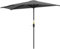 Outsunny 3(m) Half Parasol, Semi Round Umbrella with Metal Frame, Crank Handle for Balcony, Garden, Dark Grey
