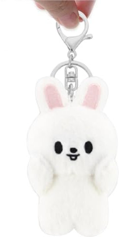 Krilucly Porte-clés magnétique en peluche, porte-clés mignon lapin, porte-clés poupée, dessin animé, porte-clés pour enfants, porte-clés doux lapin moelleux, Cuir, Cartoon