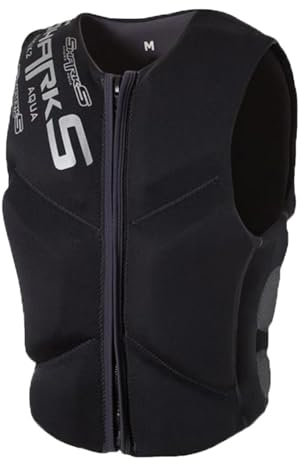 YAMNYSS Neopren-Schwimmweste Für Erwachsene Leichte Anti-Kollisions-Schwimmweste Mit Großem Auftrieb Zum Angeln, Bootfahren, Schnorcheln,Schwarz,XS