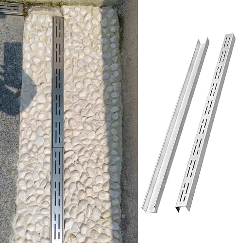 DKRAHRJJ Schmales Rinnen-Ablaufsystem, Schmaler Rinnen-Ablauf, Edelstahl-Rinnen-Ablaufabdeckung Für Terrasse, Garage, Einfahrt, Hof/15 * 5 * 100Cm