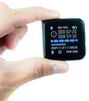 Mini enregistreur espion vocal professionnel 8 Go avec activation vocale VOX - microphone espion, audio avec réduction du bruit - punaise avec enregistreur vocal - lecteur MP3, radio FM, réveil (M30)