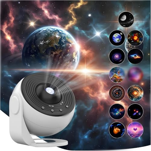 Upgrade Galaxy Projector Pro, Lomoo 13 in 1 HD Planetarium Star The Milky WayProjector for Bedroom, 360 Rotating Star Light with Adjustable Knob and Timer for Kids, Ceiling, Gifts, Room Decoration