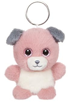 Gipsy Toys – Porte-clés en Peluche – Chien Spot « cutydoos » – 8 cm – Rose poudré et Gris – Porte-clés Peluche Doux – Cadeau Mignon – Compagnon pour Sacs et clés – Accessoire Original