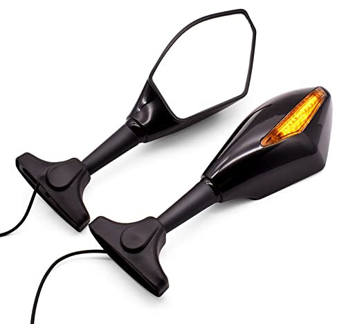 Motorrad Spiegel Universal Motorrad Seite Rückspiegel Mit Blinker Licht Für CBR1100XX Für CBR 1100 Für CBF1000 Für VTR 1000 Lenkerendenspiegel(B)