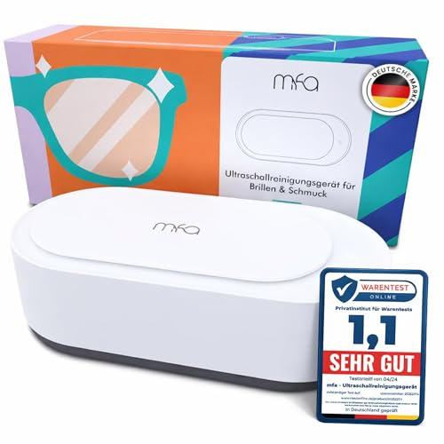 mfa Ultraschallreinigungsgerät für Brillen | Ultrasonic Cleaner Weiß | Gold, Silberschmuck | Ultraschallreiniger Brille | Schmuckreiniger | Ultraschall Brillenreiniger | Ultraschallgerät