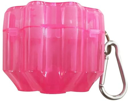 KHASCBNF Dartkoffer Dart-Werkzeugkasten, Dartzubehör, tragbarer Mini-Dartkasten aus transparentem Kunststoff mit Aluminium-Aufhängeclip(Pink)