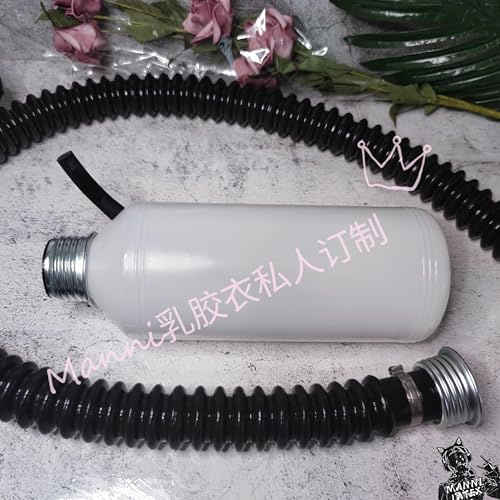 Atmungsunterdruckflasche Atemkontroll-Suffokationsspiel SM großer Volumen 1L Atemmaske Filterflasche Riechen (weißer Filterflasche + Schlauch)