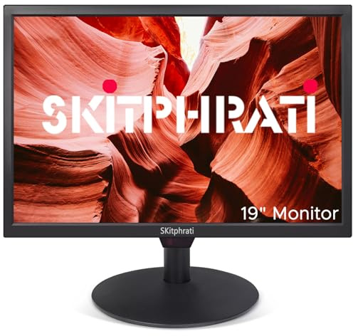SKitphrati 19 Zoll PC Monitor, HD 1440 x 900, Computer Bildschirm mit HDMI VGA AV BNC USB Anschlüssen, VESA montierbar