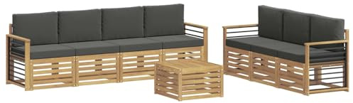 vidaXL Sofagarnituren Massivholz Akazie, Garten, modernes Outdoor-Sofa Set, Robustes Lounge-Möbel für Terrasse, stilvolles Entspannen und Sitzen