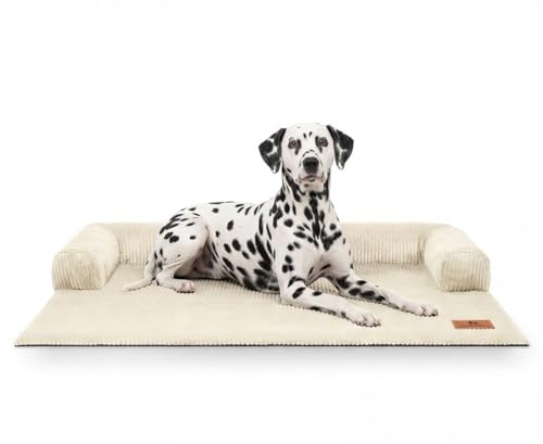 Knuffelwuff Sofaschutz Hudson - Robuster Couchschutz für Hunde M-L Beige