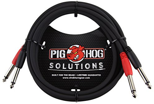 Pig Hog PD-21410 Cable dual mono de 1/4 pulgadas (macho), 10 pies