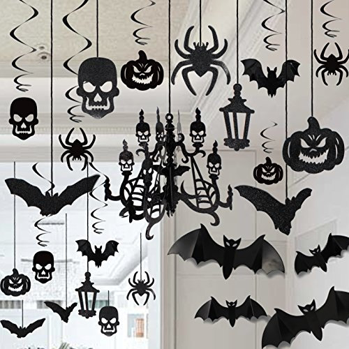 JOYIN Halloween Haunted House Kronleuchter Dekoration Swirl Deckenbehang und Wanddekoration Set