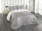 ABAKUHAUS Damast Tagesdecke Set, Königliche Paisley-Muster, Set mit Kissenbezügen Waschbar, für Einzelbetten 170 x 220 cm, Grau