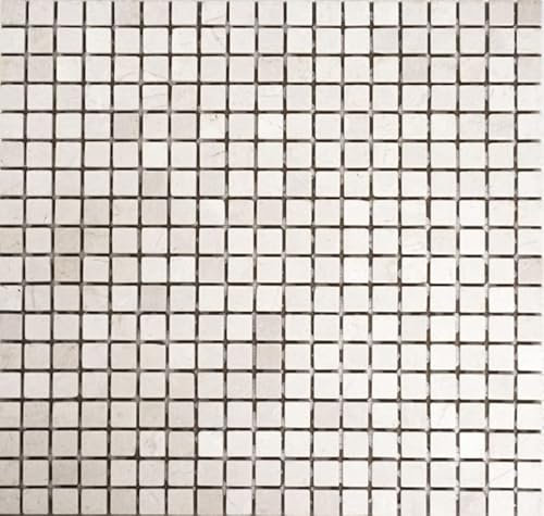 Piastrelle a mosaico, marmo naturale, bianco, Botticino Antico, MOS38-0104