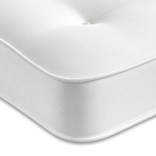 eXtreme comfort ltd Cloud Essentials Tufted Shorty Mattress | Dual Sided, Bonnel Spring, Soft Comfort Support, Budget Design, White, 2ft6 x 5ft9 (75 x 175 x 17cm)
