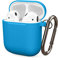 ELLENNE Cover Silicone Slim Compatibile per Apple AIRPODS 1 E 2 Custodia AntiGraffio + Gancio (Azzurro)