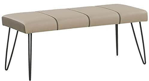 Moderne Sitzbank Kunstleder beige Glamour Look Betin