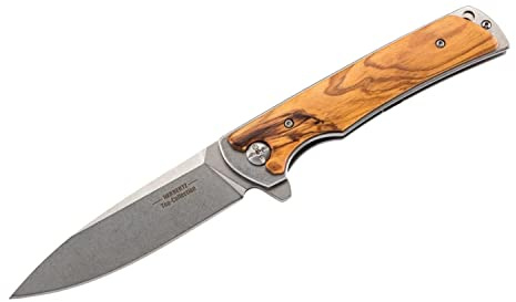 Herbertz Top-Collection TOP-Collection Einhandmesser, Stahl AISI 440, Griffschalen Olivenholz, Linerlock, Clip, Etui