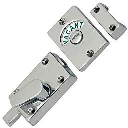 Jiyo.Outdoor Bathroom Toilet Lock Indicator Bolt Vacant & Engaged in Polished Chrome Finish