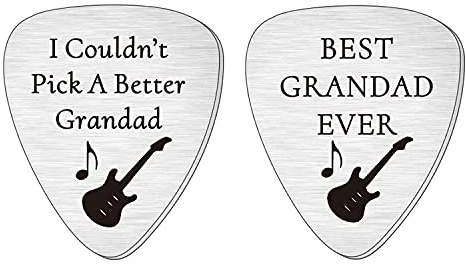 SMARGO Two PCS Grandad Guitar Pick Plectrum For Fathers Day Birthday Christmas Presents I Couldn't Pick A Better Grandad Best Grandad Ever