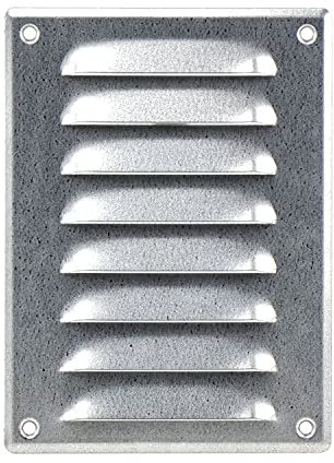 Steinberg14 Galvanised Steel 140x190mm Metal Air Vent Cover with Insect Mesh - 5.5x7.5 inch Ventilation Grille - Rectangular Air Vents for Outdoor and Indoor - Air Vent Register for Walls and Ceilings