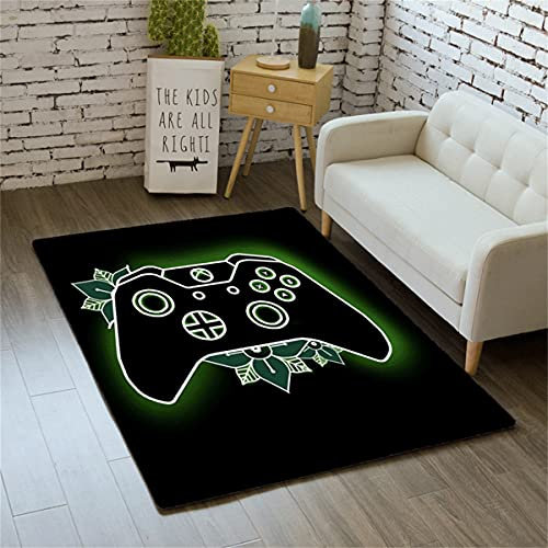 Gamer Video Gaming Pattern Black Area Rugs,Bedroom Livingroom Sitting-Room Rug,Floor Pad Rugs Standing Mat,Children Play Rug Carpet Spa Bathroom Floor Mats,Throw Rugs Carpet (Colour3,80 x 160 cm)