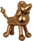 Dekofigur Hund: Der große Pudel, goldfarben, Höhe 22 cm