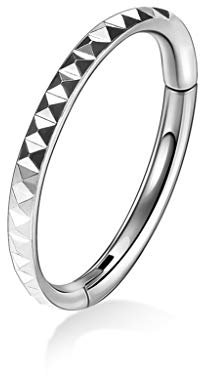20G Septum Clicker Ring Daith Ohrringe Conch Schmuck Nahtloser Clicker Ring Seitenpyramide Chirurgenstahl Turm Tragus Knorpel Conch Piercing Schmuck Kleiner Hoop Ohrring Nasenring 10mm Silber