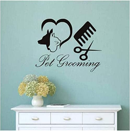 Wandaufkleber, Hund Wandaufkleber Haustierpflege Salon Shop Vinyl Wandaufkleber Wohnkultur Zubehör Kinderzimmer Wandaufkleber 58X80Cm