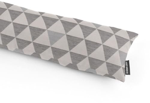 SCHÖNER LEBEN. Zugluftstopper Triangel Retro Scandi grau Hellbeige, Auswahl:130cm Länge