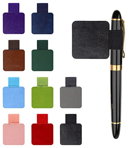 cobee Pen Loop, 10pcs Self-adhesive Pen Holder Elastic Band Pencil Elastic Loop Leather Pen Loop Holders Notebook Pen Holder Strong Adhesive Pen Rings Muti Color Pen Loop Holders for Notebooks