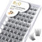 Wimpern Einzeln D Curl 12mm B&Q Wimpern 72 Pcs DIY Einzelne Wimpern für Anfänger Wiederverwendbar Wimpernbüschel Wispy Natürlich Einzelwimpern für Wimpernverlängerung zu Hause (XS,D-12mm)